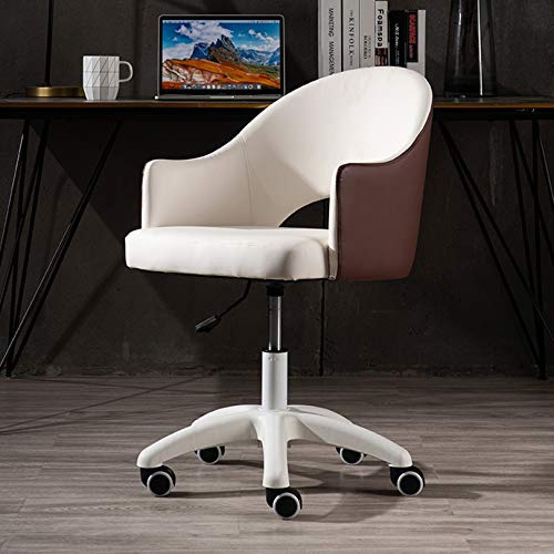 QYZUJIKL Drehbarer Schreibtischstuhl, Home-Office-Stuhl, PU-Leder-Schreibtischstuhl mit 5 Rollen, moderner Verstellbarer Drehstuhl, dickes Sitzkissen für Home-Office-Stuhl