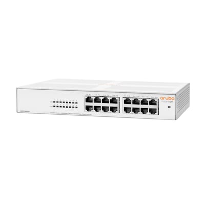 Aruba Instant On 1430 16-Port Gb Unmanaged Switch | 16x 1G Ports | Fanless | EU Europe Cord (R8R47A#ABB)