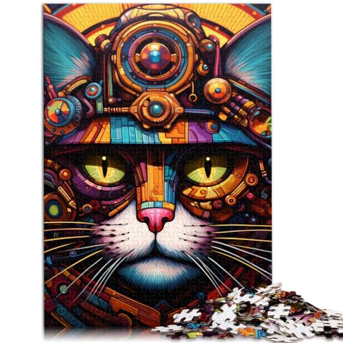 Puzzle | Puzzles Futuristische Katze 1000 Teile Puzzle für Erwachsene Holzpuzzle Wanddekoration Einzigartige Geburtstags 1000 Teile (50 x 75 cm)