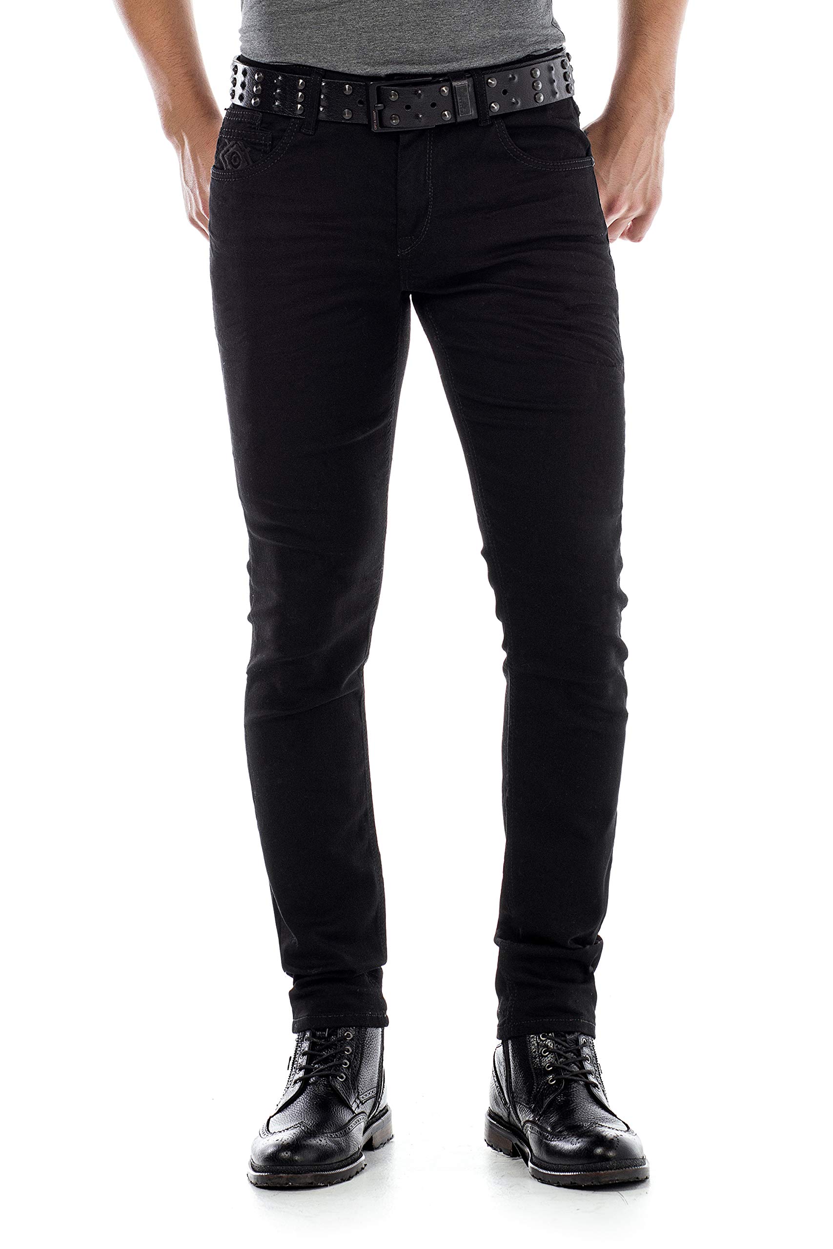 Cipo & Baxx Herren Herren Jeans Hose, Schwarz, 38W / 34L