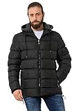 Cipo & Baxx Herren Steppjacke Winterjacke Kapuze Bomberjacke CM202 Schwarz 3XL