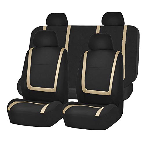 FUJIUM Sitzbezüge Auto Set für Hyundai iX20 2010-2020, Fit Komplettset Autositzschoner, Autositzbezüge Set, Auto-Zubehör Innenraum, Auto-Schonbezüge,E-Gold