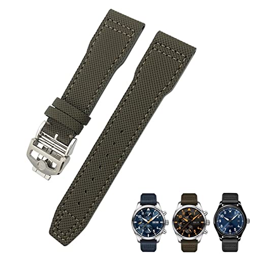 NEYENS Nylon-Uhrenarmband, 20 mm, 21 mm, passend für IWC Portofino Big Pilot IW3293 Mark 18 Tissot TAG Heuer Seiko, Leder-Nylon-Uhrenarmband, Blau, 21 mm, Achat