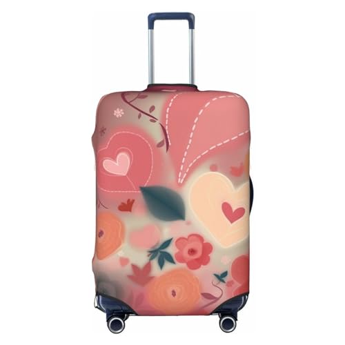 CSGJMYGS Hearts and flowers Gepäckhüllen für Koffer, waschbar, modisch, dehnbar, kratzfest, passend für 45,7 - 81,3 cm Gepäck, XL, Schwarz, XL, Schwarz , XL