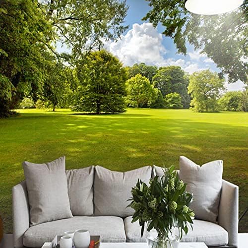 XLMING Grüner Baum Wiese Sonnige Natur Landschaft 3D Tapete Home Dekoration Wohnzimmer Sofa Schlafzimmer Tv Hintergrund Wand-400cm×280cm