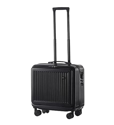 RUVOO Koffer Trolley Reisekoffer Universelle kleine Handgepäck-Frontabdeckung, vollständig geöffneter Koffer, Zahlenschloss-Gepäck Koffer Gepäck Rollkoffer (Color : Black, Size : 20inch)