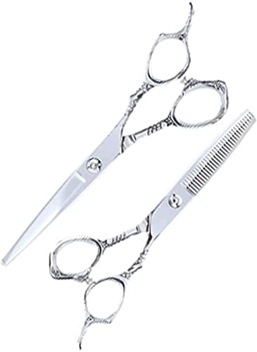 Friseurscheren-Set, Professionelle Haarschere, Haarschneidesalon, Effilierschere aus Edelstahl, 6,0 Zoll, Silber