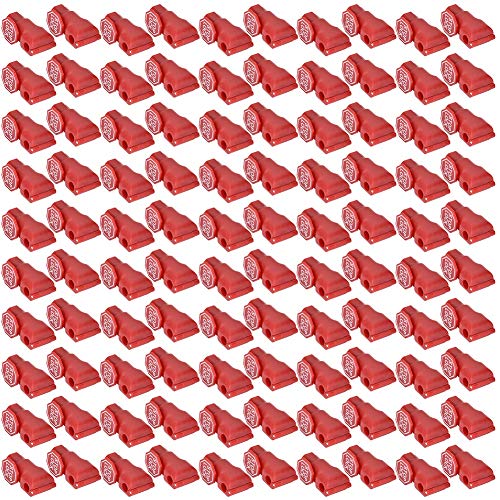 100pcs Peg Hook Locks Stop Lock, Kunststoff Red Security Lock, einfache Installation, für Commodity Link, Supermarkt Haken, Einzelhandelsgeschäft Anti-Theft Display, 4/5/6/7/8mm(4MM)