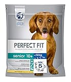 Perfect Fit Senior 10+ -Trockenfutter für ältere Hunde unter 10 kg - Reich an Huhn - Unterstützt die Vitalität von kleinen Hunden – 4 x 1.4 kg