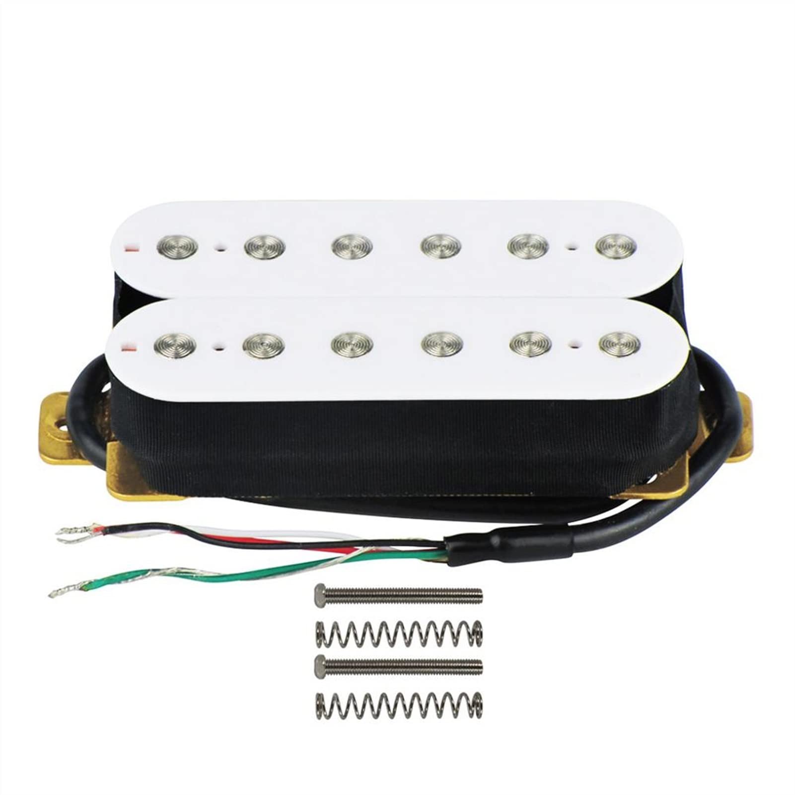 ZENGXUE Weißer Keramischer Magnetbrücke Doppelspule Humbucker Gitarre Pickup 52mm Pole Abstand 4-Draht Für E-Gitarren-Teile Humbucker Tonabnehmer Set