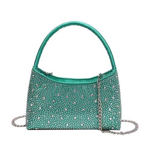 ohodhmnu Damen Tragetasche, funkelnde Crossbody-Tasche für Frauen, elegante Geldbörse für Party oder Brautnacht, grün, Large