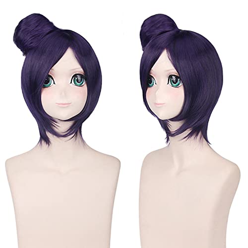 WCCNKK Anime Cosplay Perücke, Konan Perücke,Lila 40 Cm Frau Short Perücke,Mit Kostenloser Perückenkappe,Für Party Alltag Halloween Perücke Cosplay, Geschenk Für Anime-Fans,Lila