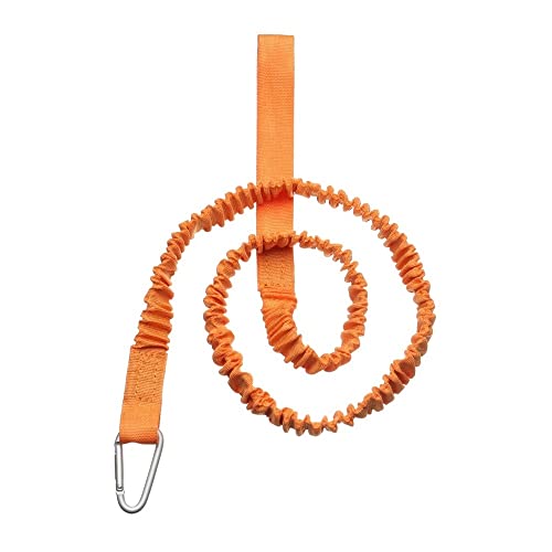 BFVAKBKYT Kajak Paddel Leine, 1 stück Verstellbare Leine Mit Sicherheitshaken Angelrute Spule Lanyard Seil Krawatte Ruderboot Zubehör Dehnbar Coiled Lanyard Gurt(Orange)