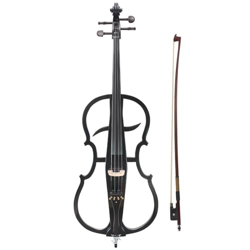 Elektrisches Cello, Massivholz 4/4 Elektronisches Cello Musikinstrument, VollgrößE, Handgefertigt Leises Elektrisches Cello-Kit FüR High-End Performance-QualitäT,A