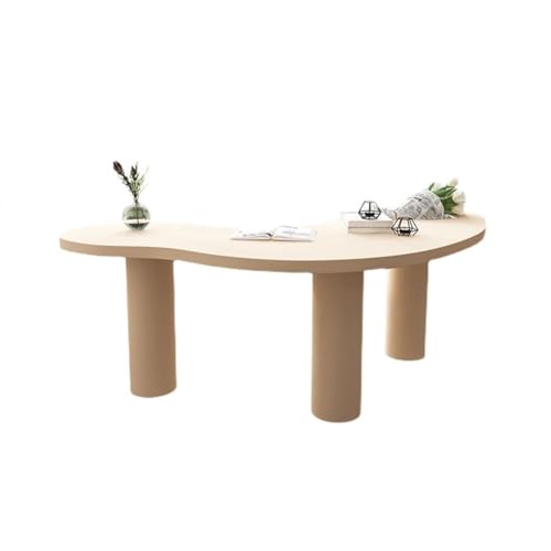 Computertische Moderner minimalistischer Schreibtisch aus massivem Holz, Bürotisch, Bogen, kreativer Computertisch, Designer-Schreibtisch for Zuhause, einförmig Schreibtisch(Beige,280*80*75cm)