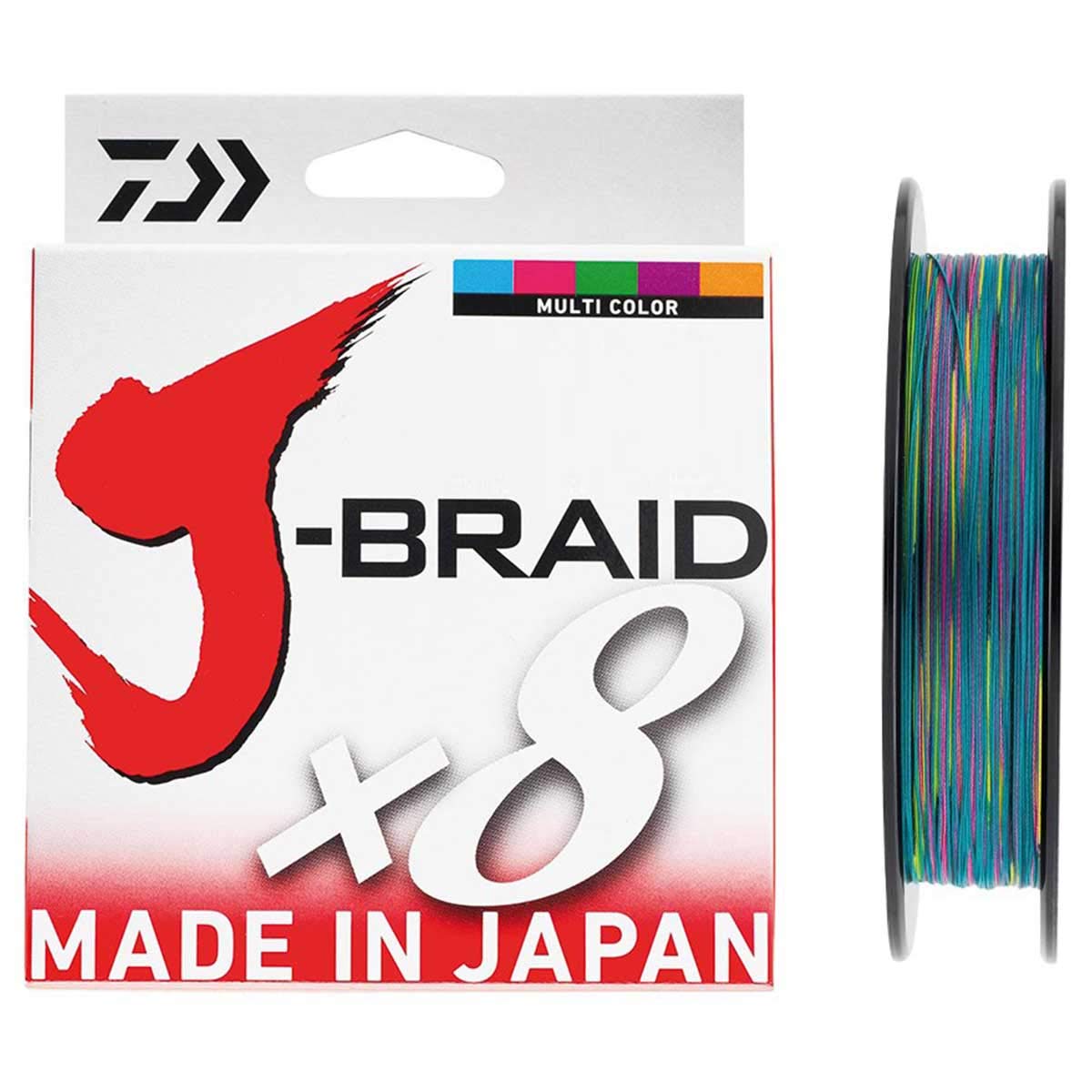 Daiwa J- Braid X8, Multicolor, 0.28mm, 26.5kg / 58.0lbs, 300m, Rund Geflochtene Angelschnur, 12755-128