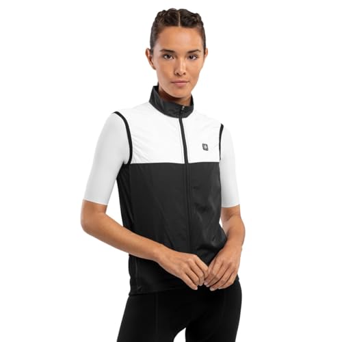 SIROKO - Fahrradweste Windstopper für Damen V1-W Copenhagen - XL - Schwarz/Weiß