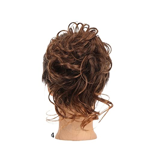 Haarknoten Dutt-Haargummis mit elastischem Band, Chignon, Pferdeschwanz, Hochsteckfrisur, Haarteile for Frauen und Mädchen, synthetische Haarteile, flauschiges, zerzaustes, welliges Haar Haarschmuck D