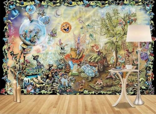 Abstrakte Vintage-Dschungel-Tiere 3D Tapete Poster Restaurant Schlafzimmer Wohnzimmer Sofa TV Dekorative Wand-400cm×280cm