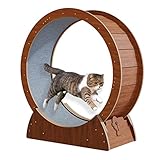 katzenlaufrad Braunes Hölzernes Katzenübungsrad, Laufband für Katzen für Jedes Alter, Innenkatzengewichtsverlustspielwaren, Dreht Sich Leise und Gleichmäßig (Size : M)