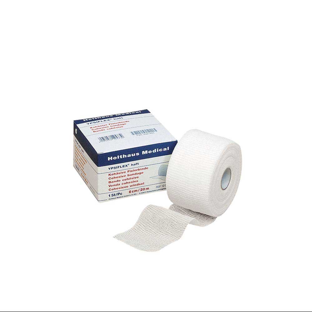 Holthaus Medical elastische Mullbinde YPSIFLEX® haft, Fixierbinde, Verband, Binde, selbsthaftend, 10cmx20m, 6St