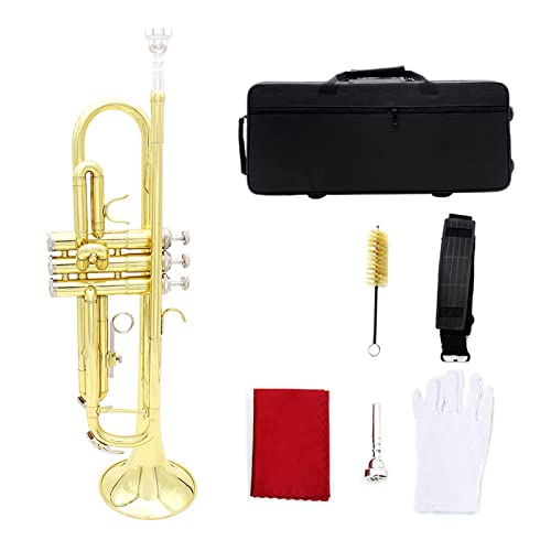 B Flat Gold Trompete Silber Trompete Importiert Messing Trompete Musikinstrument (Color : Gold)