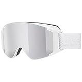 uvex g.gl 3000 TO - Skibrille für Damen und Herren - vergrößertes, beschlagfreies Sichtfeld - mit Wechselscheibe - white matt/silver-clear - one size