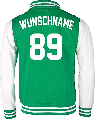 EZYshirt® Damen Herren Kinder College Jacke Athletic mit Wunschnamen und Wunschnummer | Baseball Jacke |