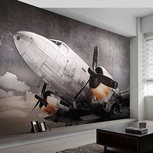 Nostalgie-Flugzeugwand 3D Tapeten Wanddekoration Fototapete Sofas Wohnzimmer Wandbild Schlafzimmer-250cm×170cm