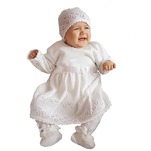 EKO Baby Mädchen Set Mütze und Taufkleid, Größe:80