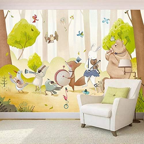 Comicstrip Tier Party Wald 3D Tapeten Wanddekoration Fototapete Sofas Wohnzimmer Wandbild Schlafzimmer-200cm×140cm