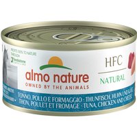 Sparpaket Almo Nature HFC Natural 24 x 70 g - Thunfisch, Huhn & Käse