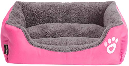 DHGTEP Hundebett Wolke Flauschig Orthopädisch Hundematratze Kleine Mittelgroße Groß Waschbar Hundeunterlagen (Color : Pink, Size : 95x72x18cm)