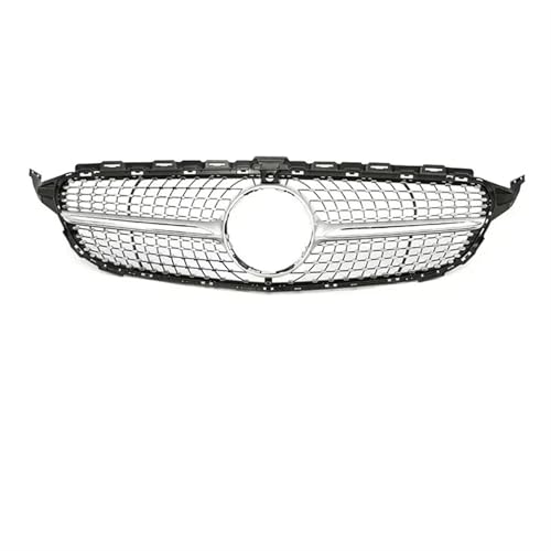 Frontgrills Für Benz C Klasse W205 2015-2018 Auto Racing Kühlergrill Oberen Stoßfänger Haube Mesh Grill Front Bumper Grille(Diamond S with)