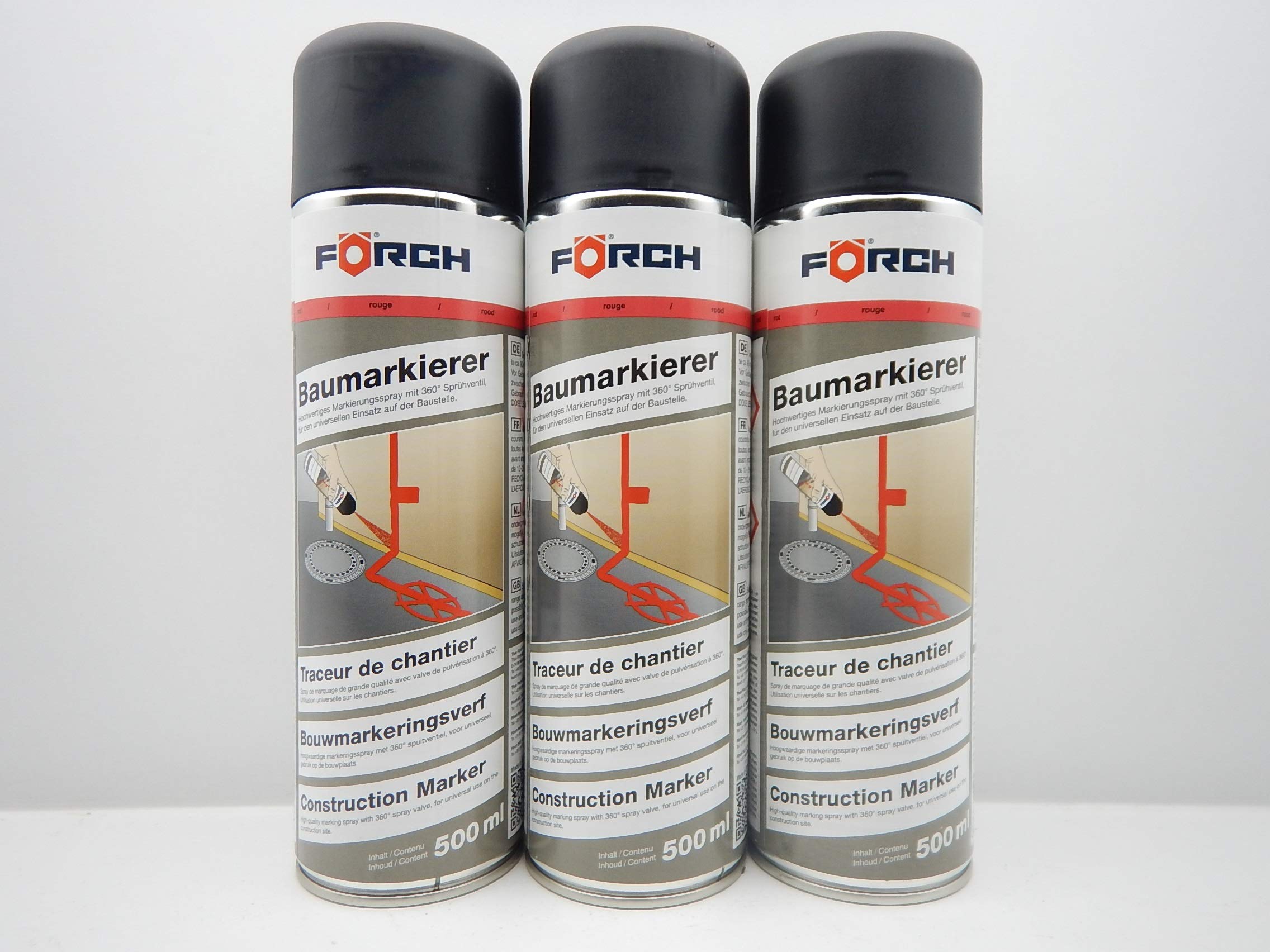 MARKIERUNGSSPRAY MARKIERUNG FARBE PREMIUM SPRAY ROT NEON L298 360° VENTIL (3)