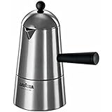 Lavazza ILSA Carmencita Classic Espressokocher, Aluminium, schwarzer Griff und Knopf, 6 Tassen