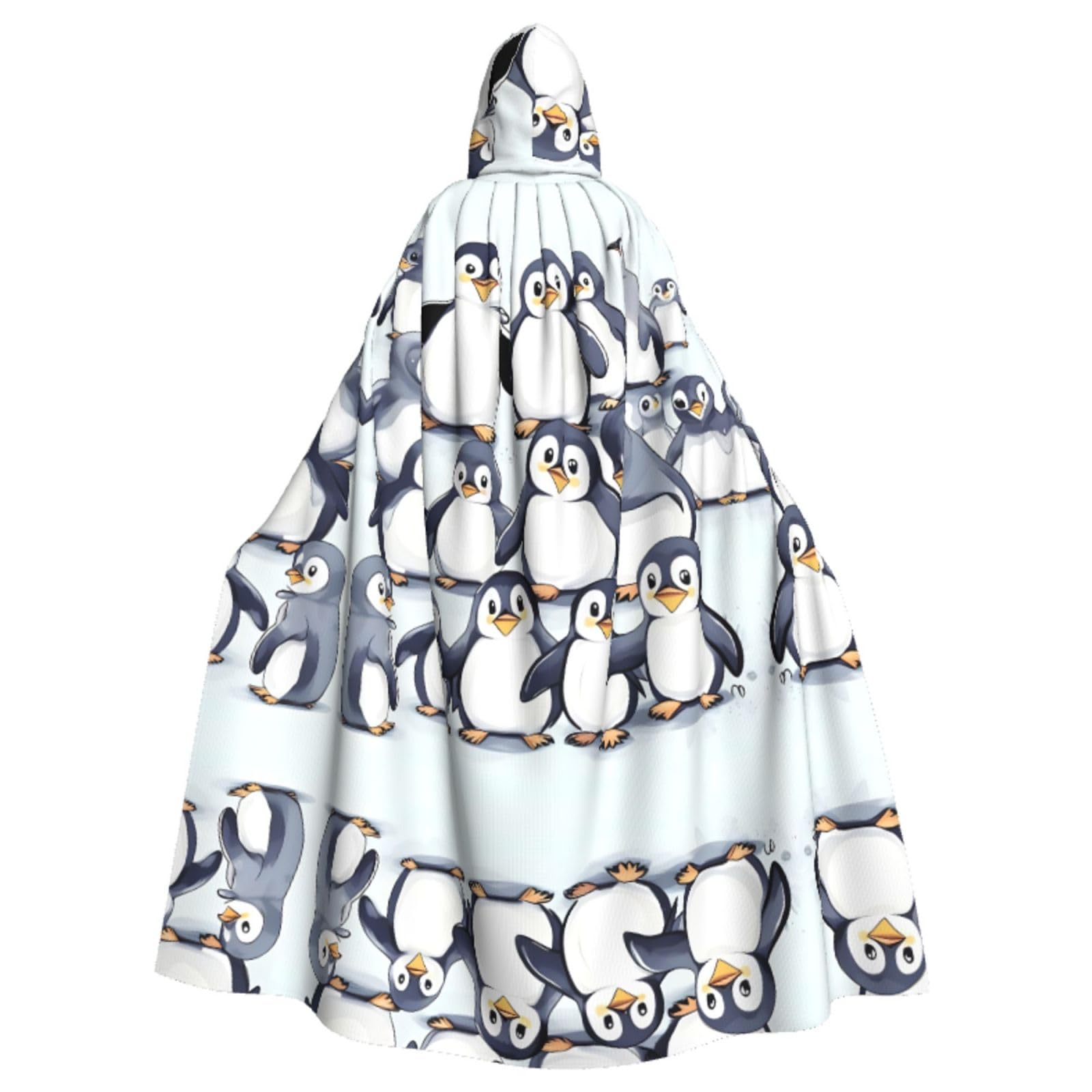 YQxwJL Viele niedliche Baby-Pinguine, Skizzendruck, Halloween-Umhang, Herren mit Kapuze, Umhang für Erwachsene, Cosplay, Hexenumhang