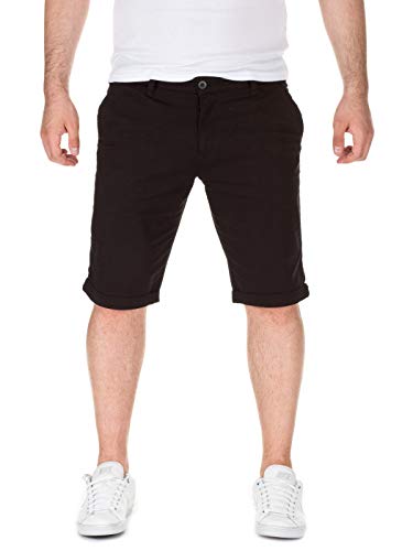 WOTEGA Herren Chino Shorts Bermuda Schwarze Hose Alex Kurze Short Männer Hosen schwarz Sommer Chinoshorts Stretch Capri-Hose Slim, Black (9500), W31