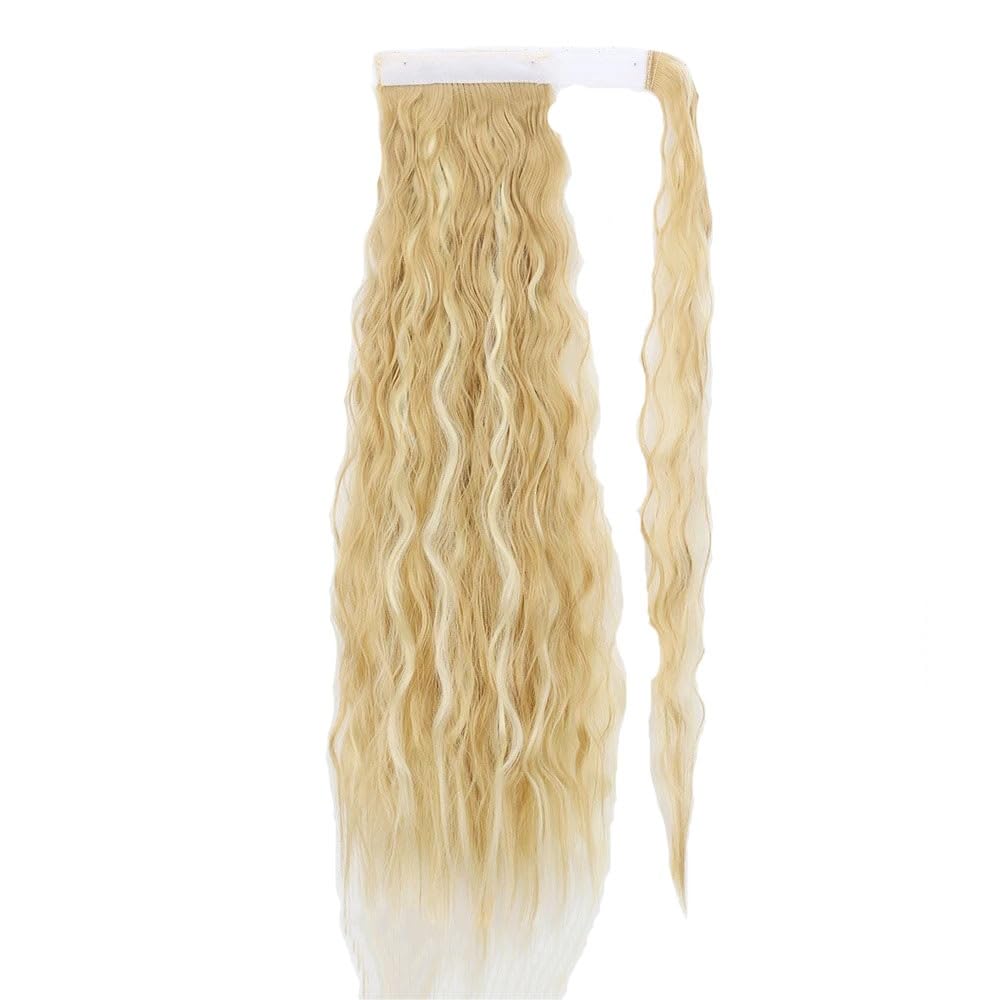 Pferdeschwanz Haarteil Pferdeschwanz-Extensions, 22/34 Zoll langer Afro-Locken-Wickel-Pferdeschwanz, lockiges, gewelltes synthetisches Haarteil for Frauen, gefälschte Pferdeschwänze, Clip-in-Haarverlä