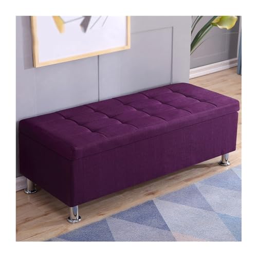 FUHAI-666 Schuhregal Rechteckiger Sofahocker, Schuhputzhocker, Nachttischhocker, multifunktionaler Aufbewahrungshocker, Hocker for Ankleidezimmer, Umkleidekabine Schuhrschrank(Purple,100 * 40 * 40cm)