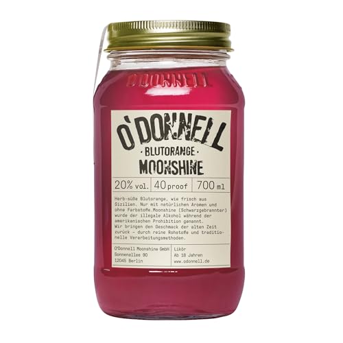 O'Donnell Moonshine - Blutorange Likör (700ml) - Handwerklich hergestellte Spirituosen aus Berlin - Sommer Edition - 25% Vol. Alkohol