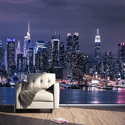 XLMING Stadt Nachtansicht Ktv Bar Cafe Restaurant 3D Tapete Home Dekoration Wohnzimmer Sofa Schlafzimmer Tv Hintergrund Wand-200cm×140cm