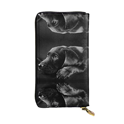 DMORJ Puppies Dog Leder Lange Clutch-Brieftasche: 19 x 10 cm, bequem, leicht, wasserdicht, langlebig, schönes Geschenk, Schwarz, Einheitsgröße, Schwarz , Einheitsgröße