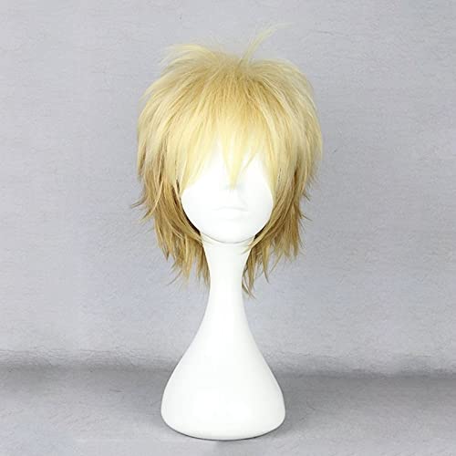 LINLINCD-Anime Coser Wig Noragami Yukine Cosplay Perücken aus synthetischen Kostümen in goldenen Schichten Noragami Aragoto Halloween Kostüm Perücke Perucas KUWS015B (Größe: KUWS015B)