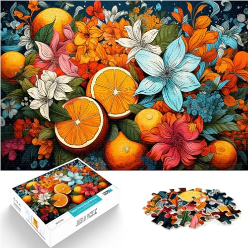 Spielgeschenk Puzzle, orangefarbenes Gemälde, 1000 Puzzleteile für Erwachsene, Holzpuzzle, Spielzeug, Puzzle, Lernspiele, Stressabbau-Puzzle, 1000 Teile (50 x 75 cm)