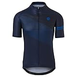 AGU Striped Fahrradtrikot Essential Herren, Atmungsaktive Radtrikot, Schnell Trocknend Material, Fahrradbekleidung für Männer, aus 100% Polyester, Blau - M