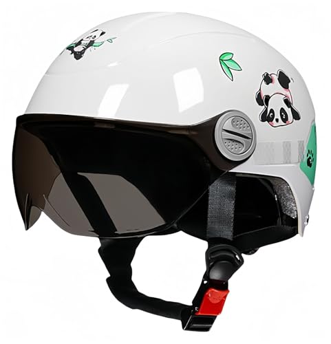 Cartoon-Helm Für Süßes Motorrad, Leichter Halbhelm Mit ECE-Zertifikat Für Jungen Und Mädchen Im Alter Von 3–15 Jahren J,46-54CM