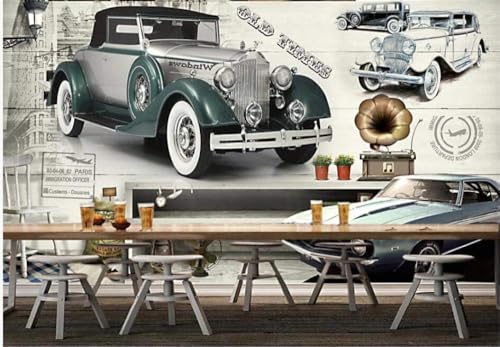 Nostalgie-Oldtimer 3D Tapete Poster Restaurant Schlafzimmer Wohnzimmer Sofa TV Dekorative Wand-300cm×210cm