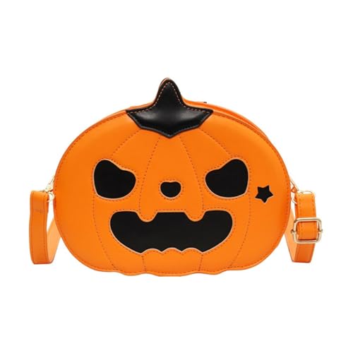 Umhängetasche Halloween Lustige Kürbisform Neuheit Schultertasche PU Verstellbarem Riemen