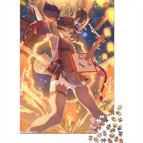 Genshin Impact Xinyan Puzzles 1000 Teile Puzzles für Erwachsene Teenager Holzpuzzles für Erwachsene Teenager Puzzles für Erwachsene (Size : 75x50cm)